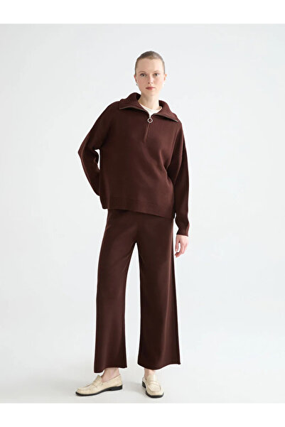 LC Waikiki Lcw comfort brown Mock Neck women's knitwear sweater