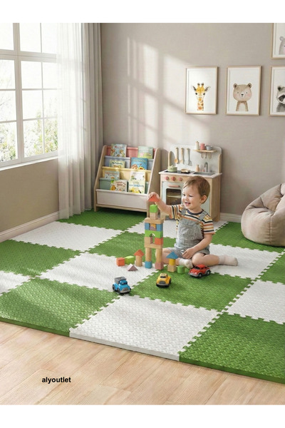 CARPAZAR 12 Parça Premium 50x50 Puzzle Mat - 150x200 cm Kurulumlu Oyun Spor M...
