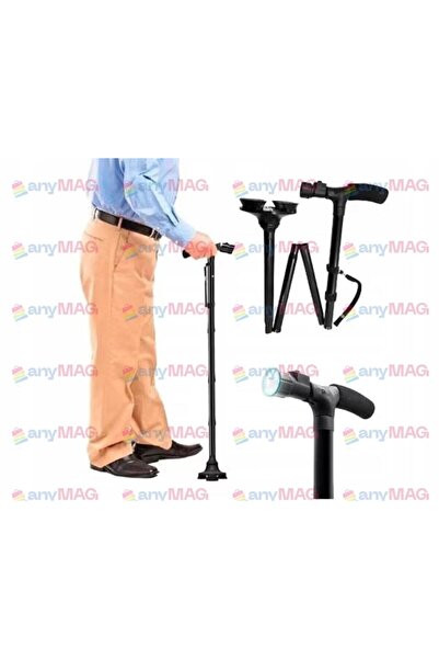 OEM Folding LED walking stick with 3-point support, adjustable 84–94 cm, ergonomic anti-slip handle