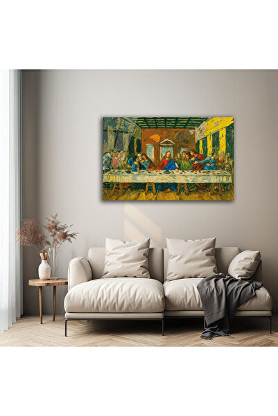 B&G DESIGN Pictură decorativă în ulei cu aspect de sticlă, modernă, Leonardo ...