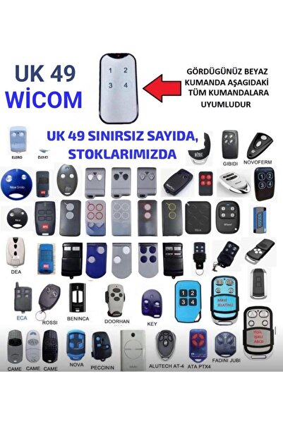 Lucciola WİCOM UK-49 SÜPER AKILLI KUMANDA (BFT,NİCE,SM2,HİLAND,ROLAND,DASPİN ...