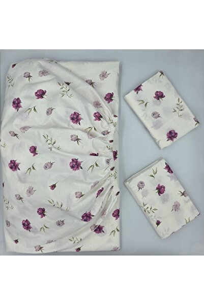 pınarhome collectıon ملاءة سرير مطاطية من القطن العضوي 100% + غطاء وسادة ***عمق الزاوية 28-30 سم*** ***موسم جديد***