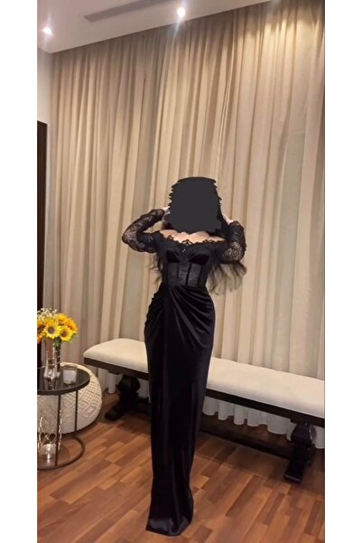 STAYILK DRESSES فستان دانتيل مع مخمل انيق