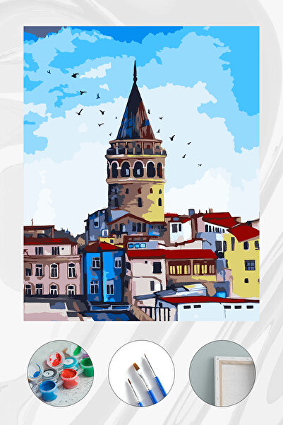 Parloran Sayılarla Boyama 40x50 cm Tuval Seti - Boyaları Ve Fırçaları Dahil -...