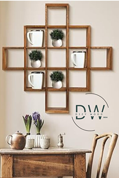DizyWood Tokyo Rustik Ahşap Duvar Rafı