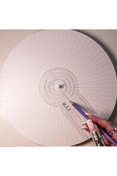 Mandalart Fabric Teknik Çizim Aleti, 3'ü 1 Arada, Pergel, İletki, Cetvel, Tüm Boyutlarıyla,