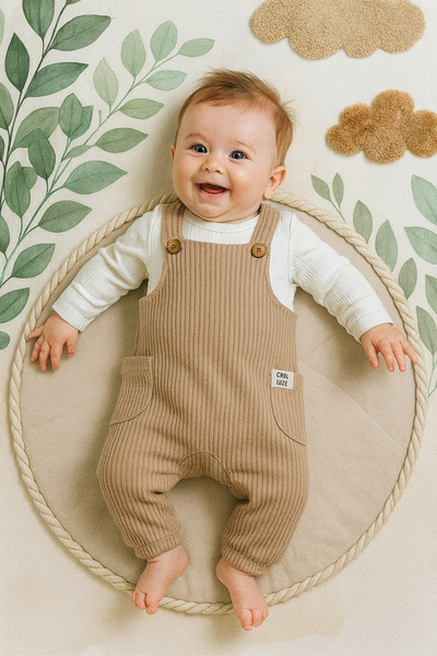 AKİ MODA KİDS طقم ملابس للأطفال الذكور مكون من قطعتين: سروال وقميص من قماش ال...