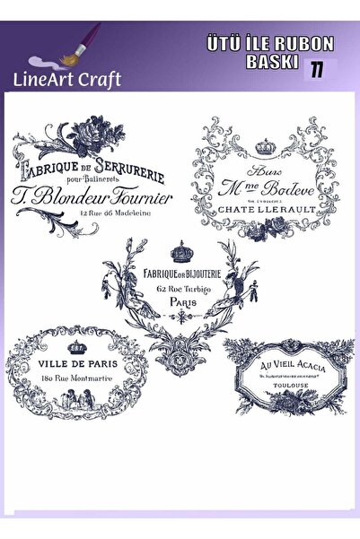 LİNEART Ütü ile Rubon Baskı Transfer No:RB77-30x30cm