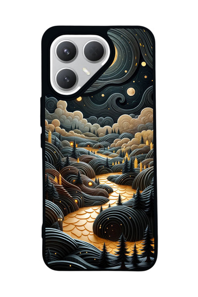 TECNO حافظة سوداء متوافقة مع هاتف Pova 7 Pro – سيليكون ناعم، واقي، غطاء ممتص للصدمات