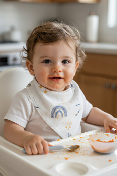 Ponchik 100% Cotton 7-Piece Double Layer Checkered Muslin Baby Drool Bib Scar...