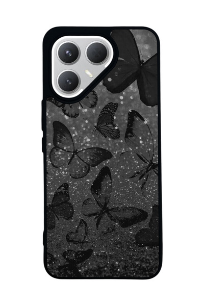 TECNO حافظة سوداء متوافقة مع هاتف Pova 7 Pro – سيليكون ناعم، واقي، غطاء ممتص للصدمات