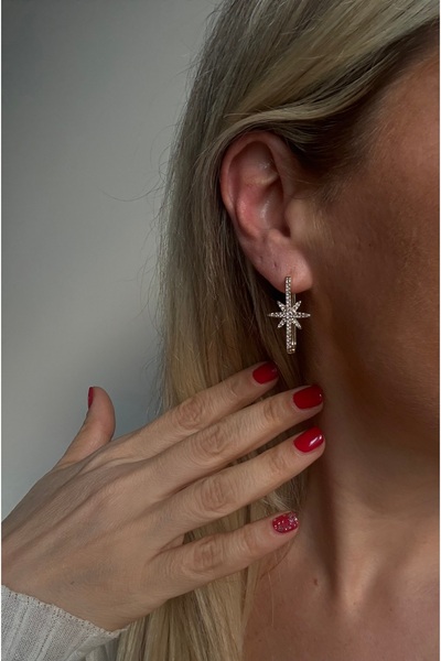 Rossetto Atelier أقراط نجمة الشمال الذهبية