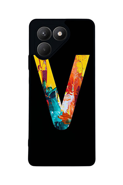 TECNO Pova 7 Matte Compatible Black Case – Soft Silicone, Protective, Shock-A...