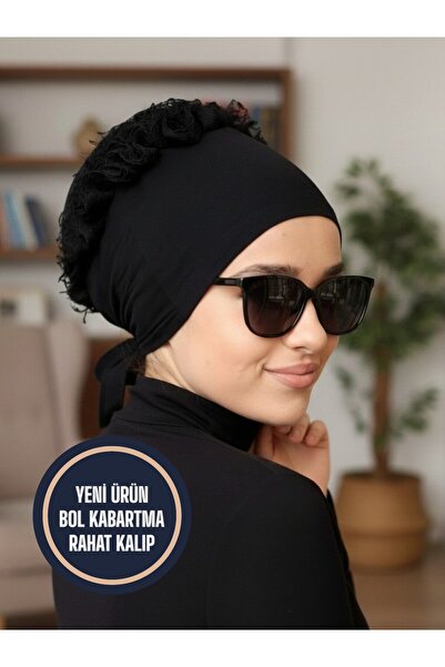 Algitsin O L A قبعة بونيه مع تطريز بارز + تصميم مريح + قبعة بونيه للحجاب