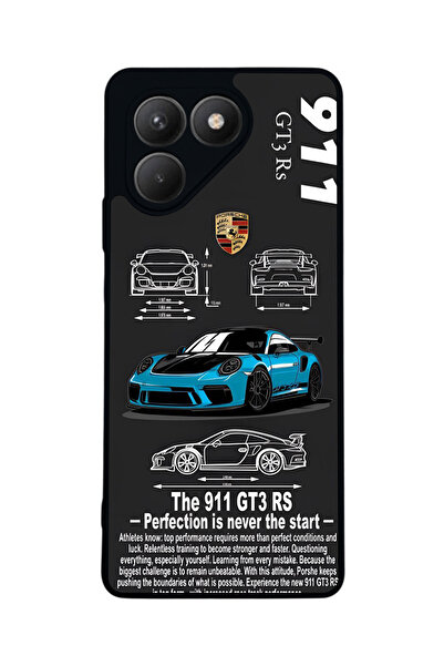 TECNO حافظة سوداء متوافقة مع Pova 7 Matte - سيليكون ناعم، واقي، غطاء ممتص للصدمات