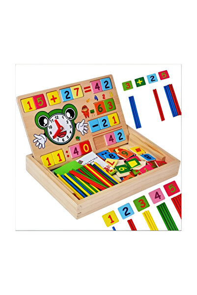 OEM 2 in 1 wooden educational set with double-sided board, age 3+ years