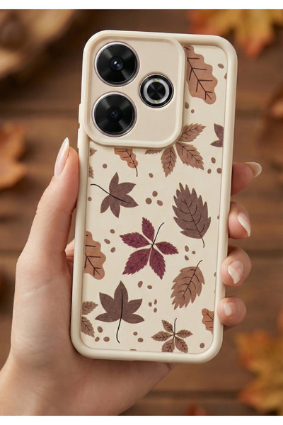 Rivor Xiaomi Redmi 13 Kılıf Kamera Korumalı Sonbahar Yaprakları Desenli Kabar...