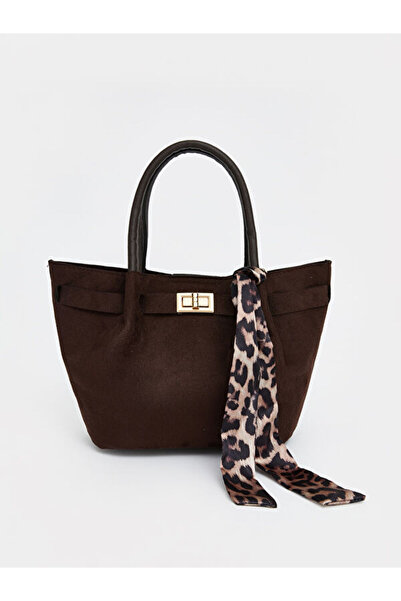 LC Waikiki Fular Detaylı Süet Görünümlü Kadın Omuz Çantası