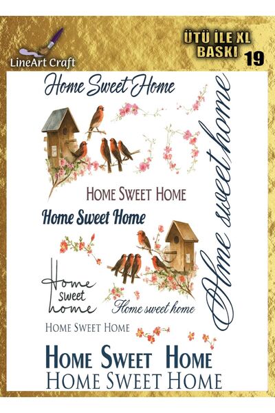 LİNEART Ütü ile Rubon Baskı Transfer Büyük Boy No:RBX19-35x50cm