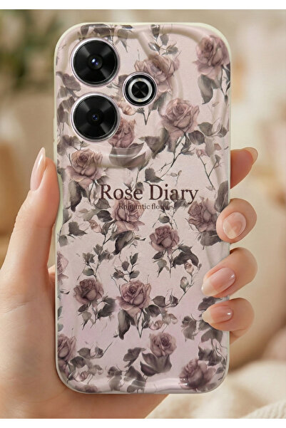 Rivor غطاء متوافق مع هاتف شاومي ريدمي 13 مع حماية للكاميرا، تصميم حديقة الورد...