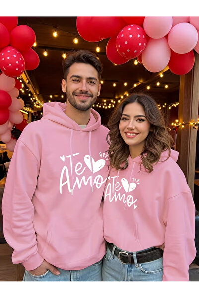 NEVERMIND Te Amo Couple Hoodie – oversized Unisex Lover Συνδυαστικό Φούτερ |