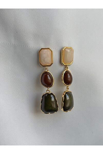 lotusbybuket Vip Custom Design Dangling Coffee Shades Natural Stone Earrings