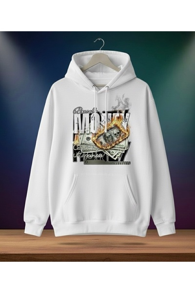 Infire clothing Oversized 100% Cotton Money Printed Hoodie