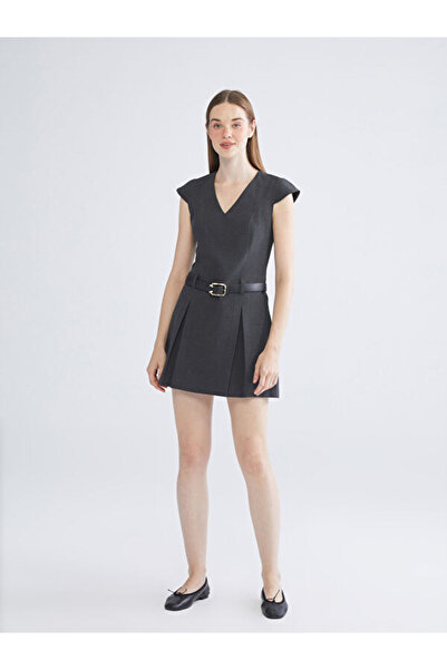 LC Waikiki Sparkling Choices V Planting Waist Belted Mini Dress from Shining ...