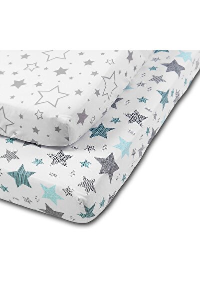 Kidizi Комплект от 2 памук чаршафа с ластик за кошара 120x60 см Galaxy All Mi...