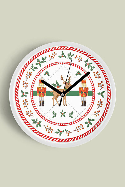 JHAAR ساعة حائط مزخرفة بطابع السنة الجديدة - هدية رأس السنة وتصميم عصري - 25 ...