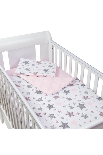 Kidizi Σετ 3 τεμαχίων Καπιτονέ κλινοσκεπασμάτων Pink Stars, που περιλαμβάνει ...