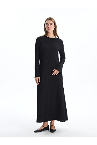 LC Waikiki Crew Neck Straight Long Sleeve Dress