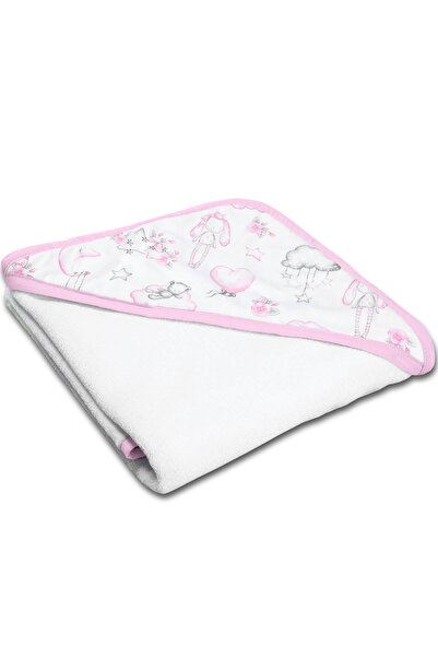 Kidizi Prosop bebe din bumbac cu gluga 90x90 cm Fairy Clouds, potrivit de la nastere pana la 2 ani