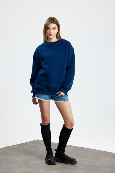 aziso Women's Crew Neck Oversized Soft Sweatshirt