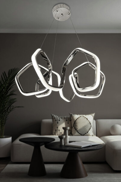 RSCOLLECTIONS Köşeli Kıvrım Modern Sarkıt Led Avize