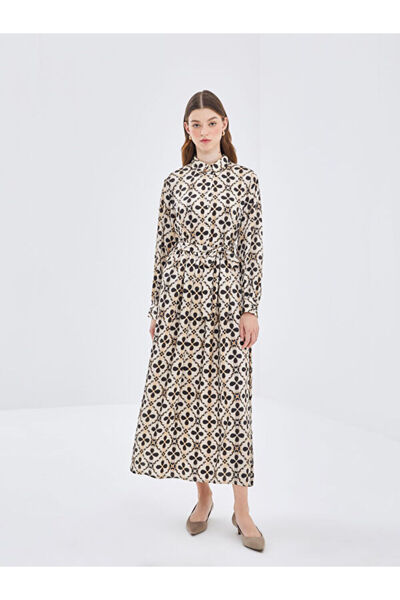 LC Waikiki Shirt Collar Patterned Dress