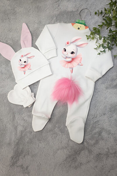 Moda Lime Ballerina Rabbit Themed Baby Romper Set – Organic Cotton – Suitable...