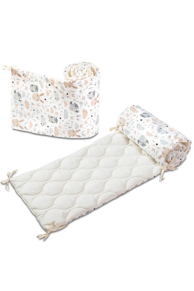 Kidizi Set 2 aparatori matlasate patut 120x60 cm Forest Friends Deluxe, inalt...