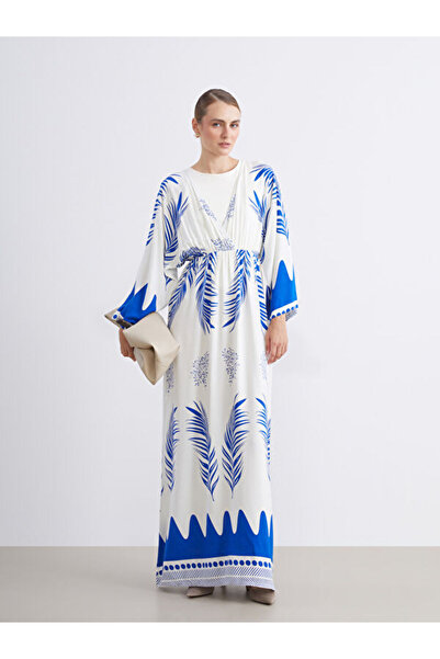 LC Waikiki Double Breasted Collar Patterned Dress