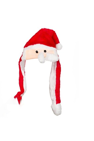 SHOPIENS Santa Claus Hat with Moving Mustache, Red and White Fur