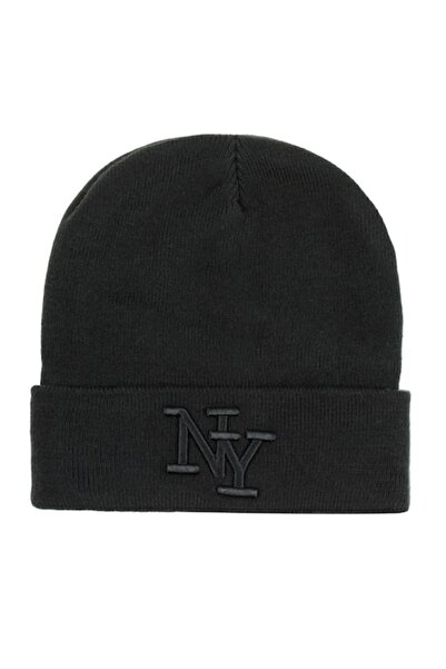 OEM Căciulă neagră bărbătească cu broderie 3D NY, mărime universală