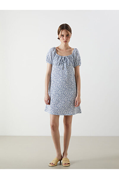 LC Waikiki I Tie-Back Roba Collar Floral Mini Dress from Freezen Store