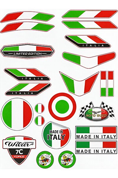 Limitless Design Italia Limited Edition Sticker Seti – İtalyan Bayraklı Dekor...