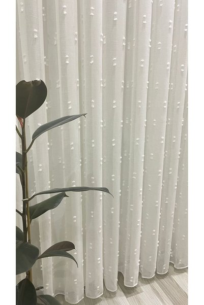 GACALLAR HOUSE 1/3 Pleated Original Monaliza Tulle Curtain from Platinum Stylish Product Series, Heavy Grammage That Doesn'T Need Ironing