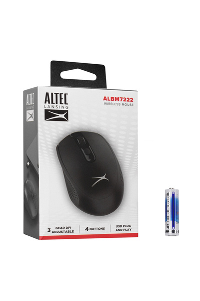 Altec Lansing Albm7222, Siyah, 2.4ghz Usb, 1200dpı, Kablosuz Optik Mouse