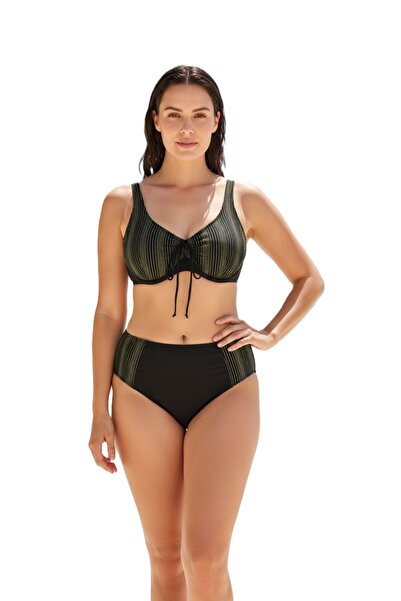 Donnita Büyük Beden Toparlayıcı Göğüs Pedli Hızlı Kuruyan Bikini Takımı 44-46...