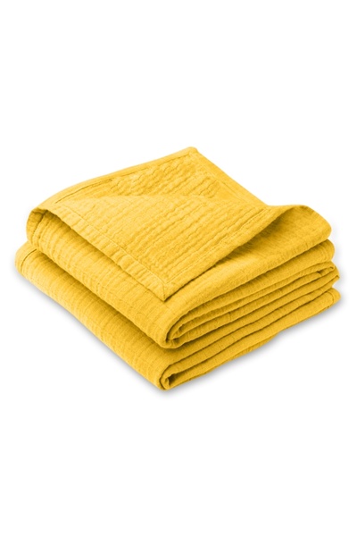 Kidizi Paturica bebe de vara din muselina dubla 100x70 cm Dark Yellow