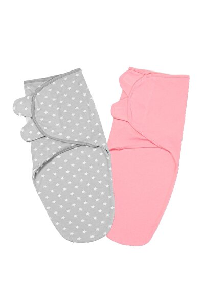 Kidizi Комплект от 2 регулируеми пелени 0-3 месеца, цвят прасковено сиви звез...