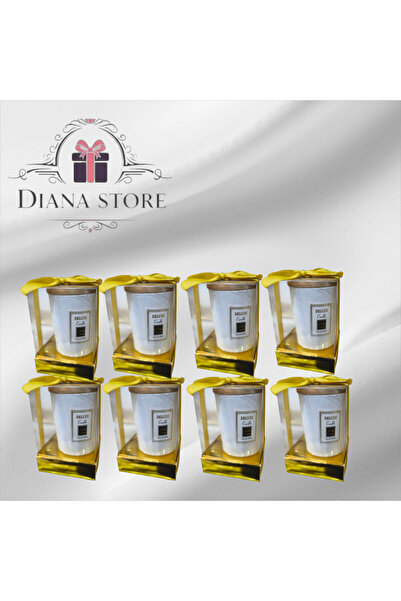 GIFT Scented candle favors arranged with ribbon, 12 pieces