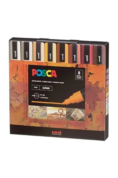 POSCA Set of 8 Markers, PC-5M, Warm Tones